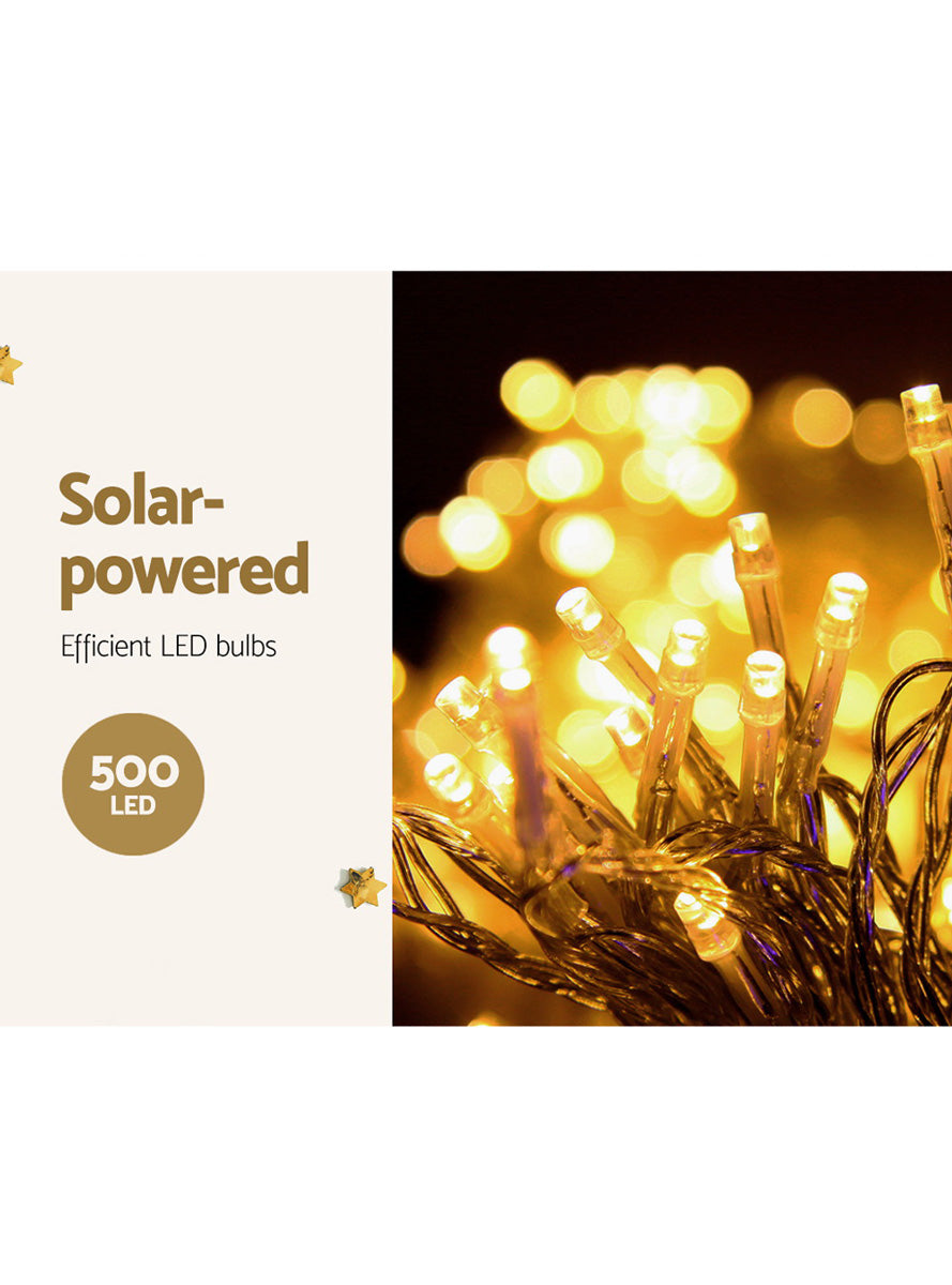 Warm White Solar Icicle Lights 12 Metre Christmas Decoration - Information Image 1