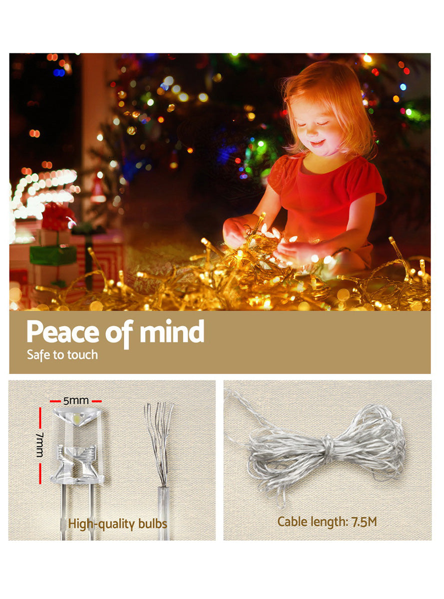Warm White Solar Icicle Lights 12 Metre Christmas Decoration - Information Image 3