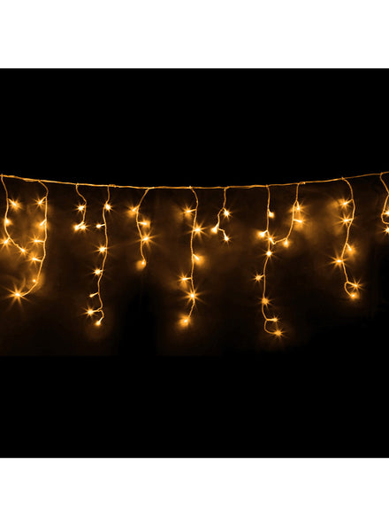 Warm White Solar Icicle Lights 12 Metre Christmas Decoration - Main Image
