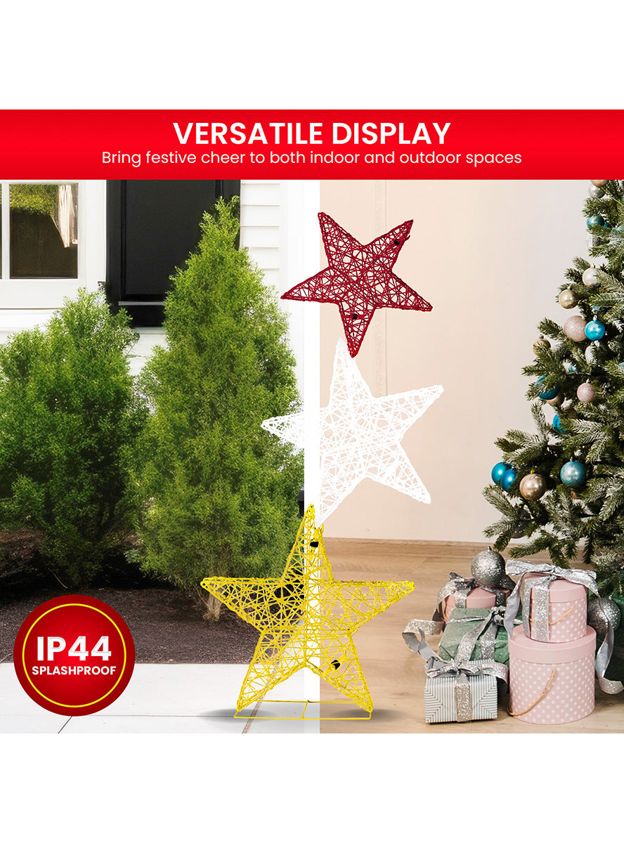 120cm Christabelle 3 Star Light Up Christmas Decoration - Display Details Image