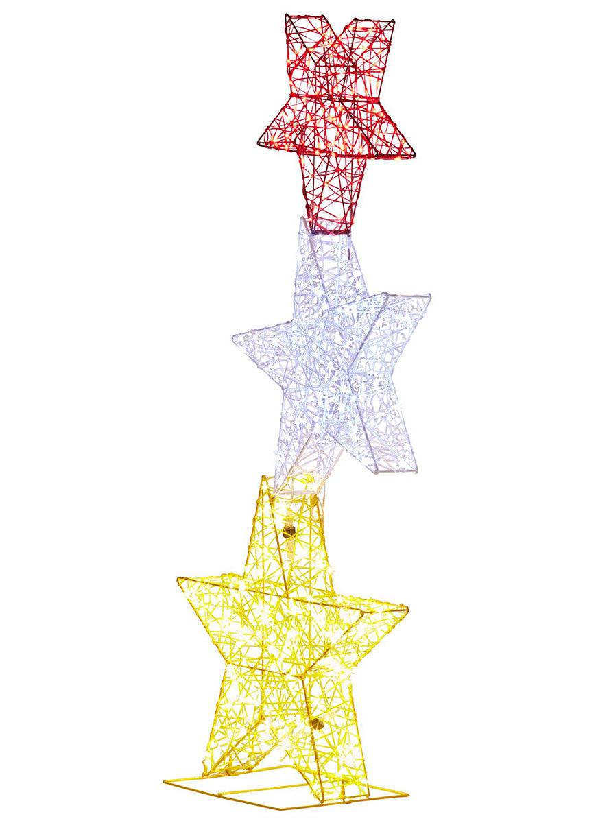120cm Christabelle 3 Star Light Up Christmas Decoration - Side Image