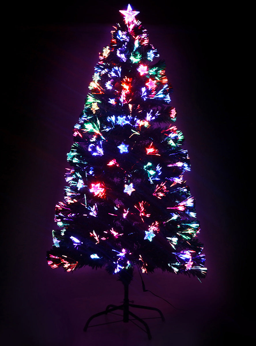 120cm Fibre Optic Multi Colour LED Christmas Tree - Black Background Image
