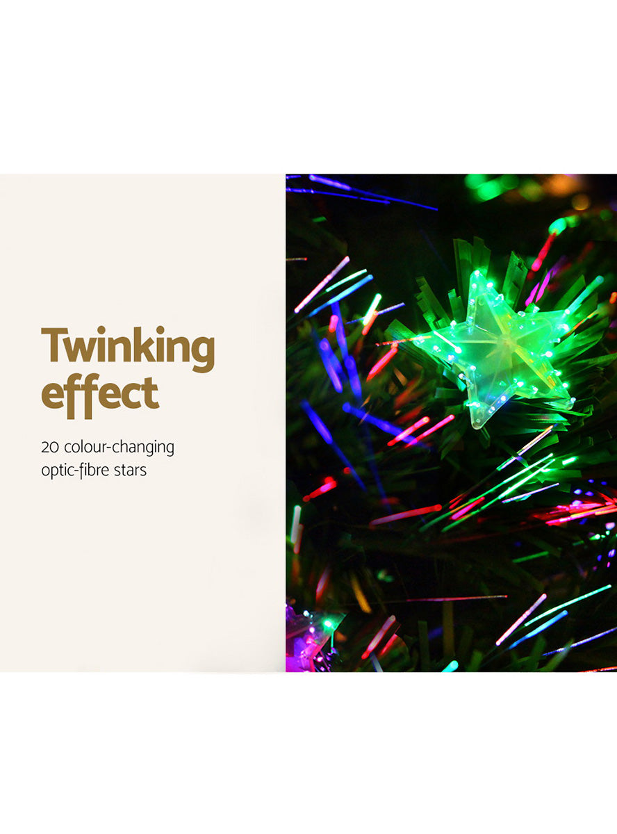 120cm Fibre Optic Multi Colour LED Christmas Tree - Lighting Details Image