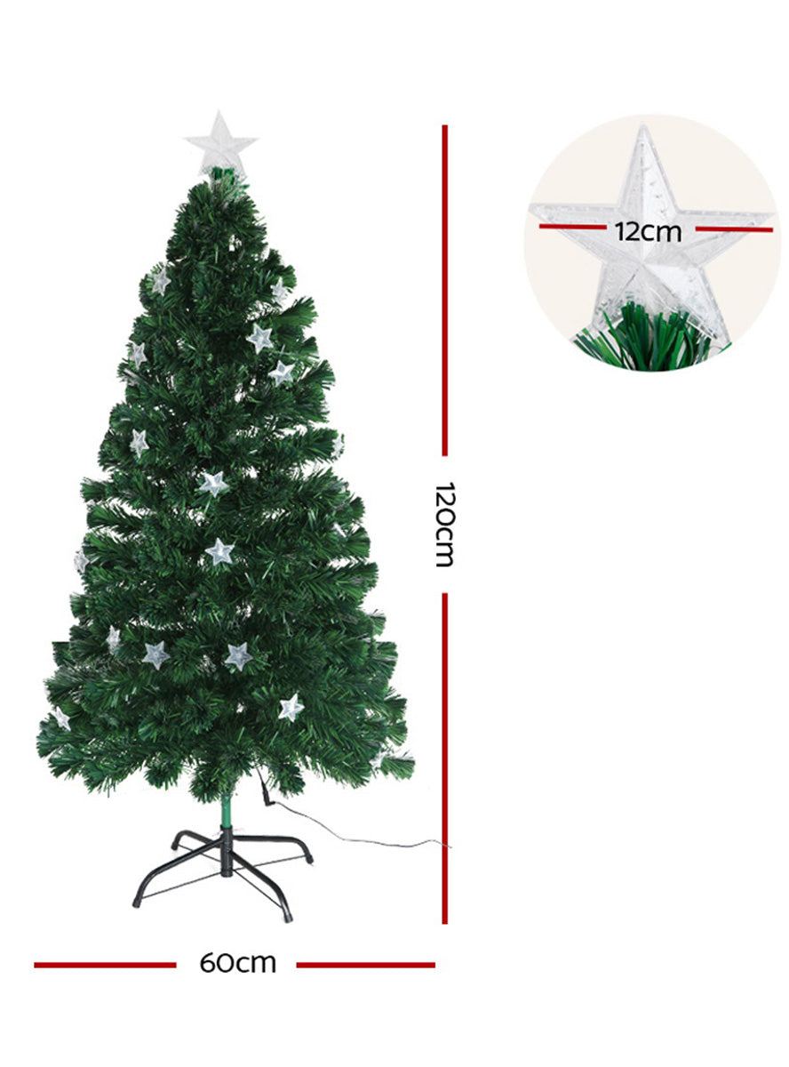120cm Fibre Optic Multi Colour LED Christmas Tree - Measurements Image
