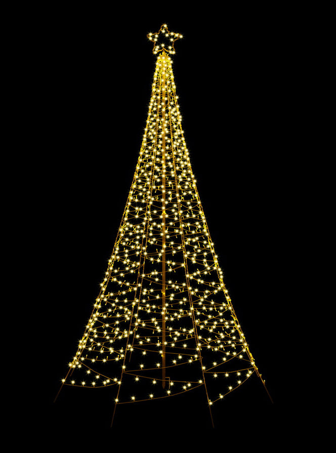 120cm Solar Powered Warm White Christmas Tree Light Decoration - Alternate Image