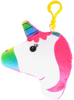 Image of Novelty Plush Pink Unicorn Head Keyring