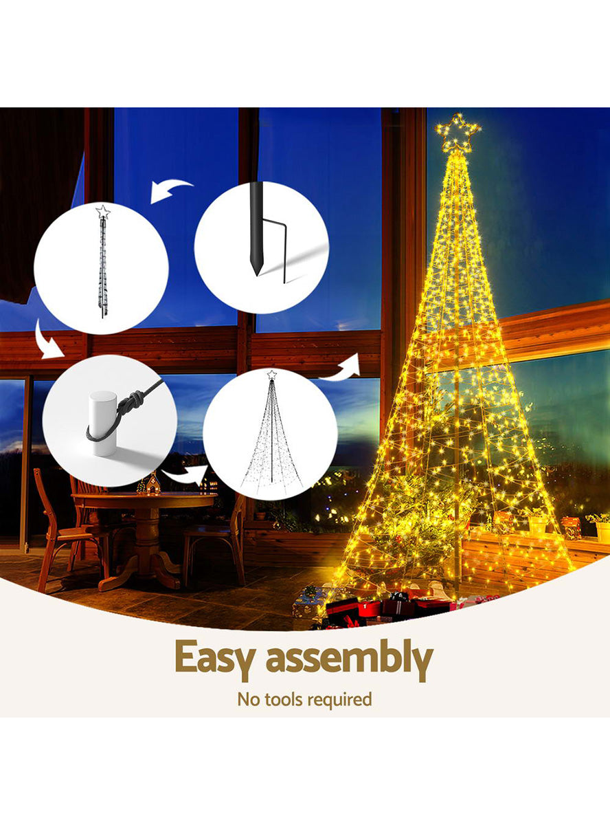 12ft Jingle Jollys Solar 800 Piece LED Fairy Light Christmas Tree - Assembly Details Image