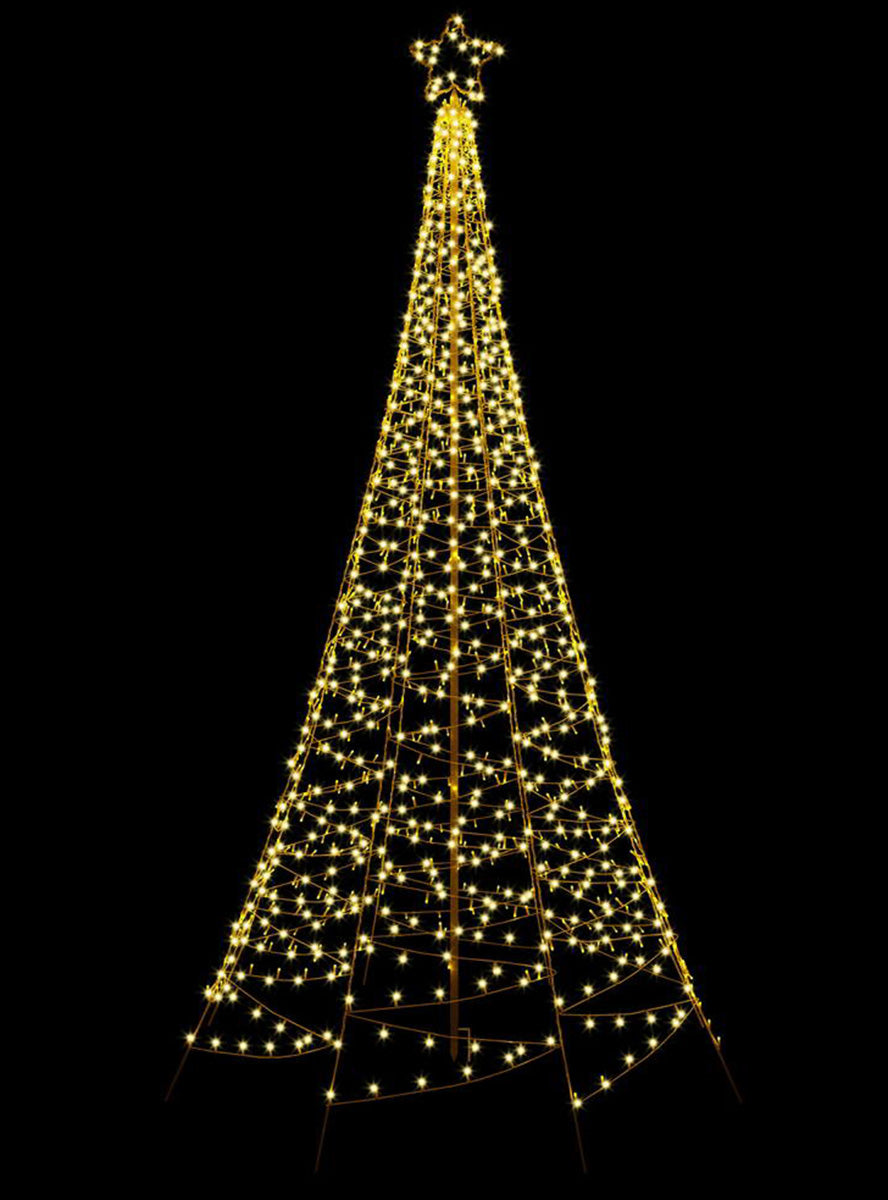 12ft Jingle Jollys Solar 800 Piece LED Fairy Light Christmas Tree - Black Background Image