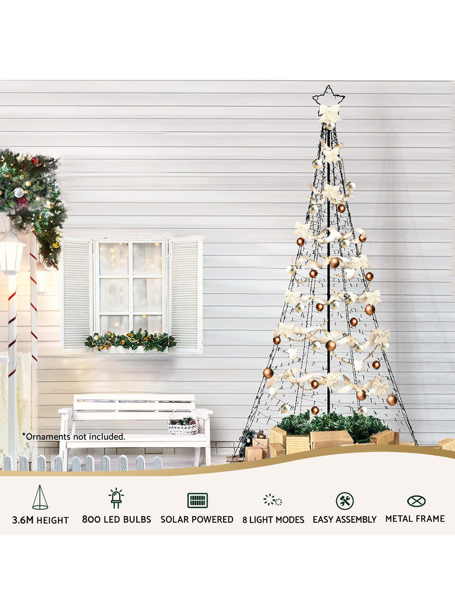 12ft Jingle Jollys Solar 800 Piece LED Fairy Light Christmas Tree - Details Image