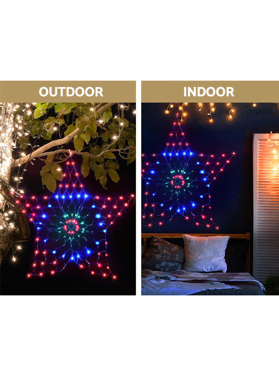 130cm Multicolour Star Shaped Net Christmas Lights - Info Image 3