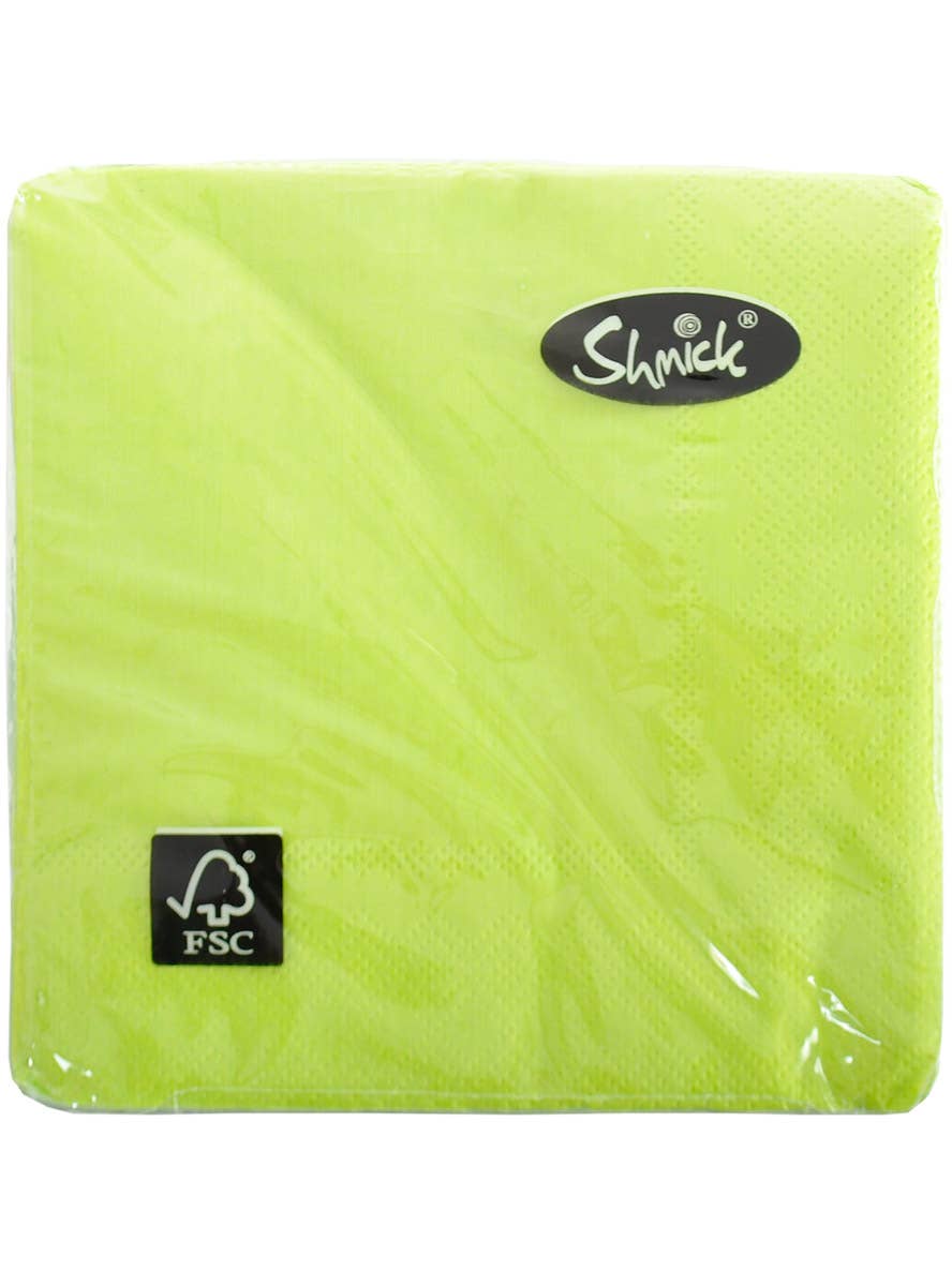 Image of Lime Green 20 Pack 13cm Paper Napkins
