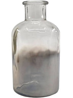 Image of Silver Shadowed 13cm Decorative Glass Bottle Vase - Main Image