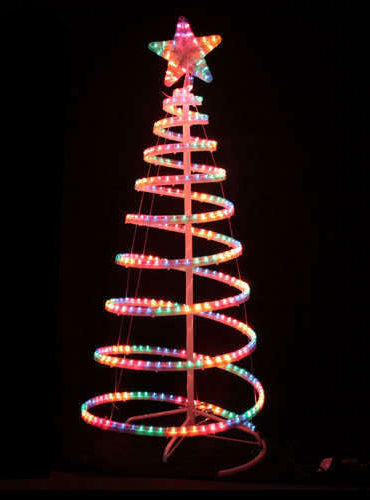 Spiral Tree Multicolour Rope Light Christmas Decoration 145cm - Main Image
