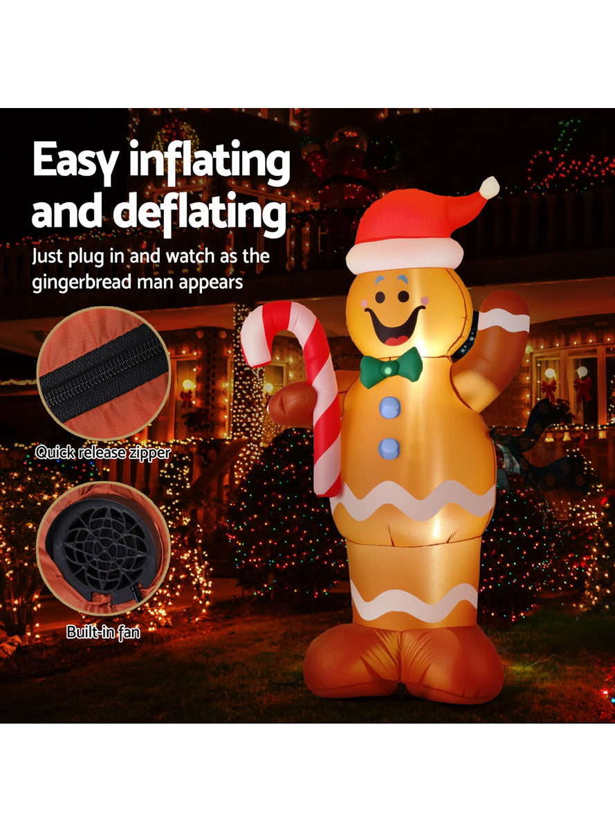 Inflatable Gingerbread Man Christmas Decoration 150cm - Information Image 2