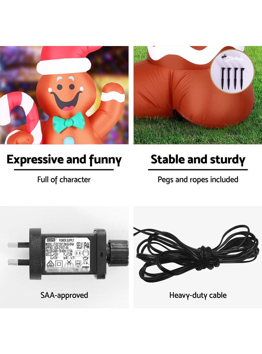 Inflatable Gingerbread Man Christmas Decoration 150cm - Information Image 3