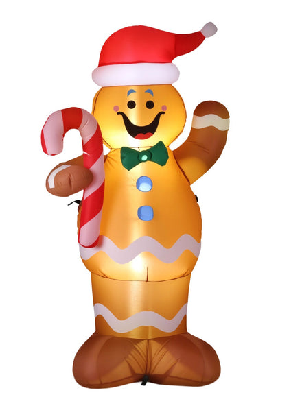 Inflatable Gingerbread Man Christmas Decoration 150cm - Main Image