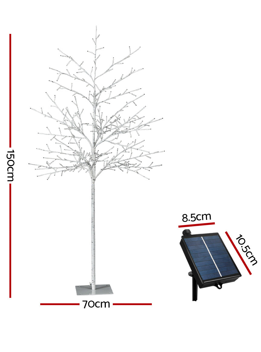 150cm Solar Powered LED Cool White Twig Style Christmas Tree Decoration - Dimensions Image