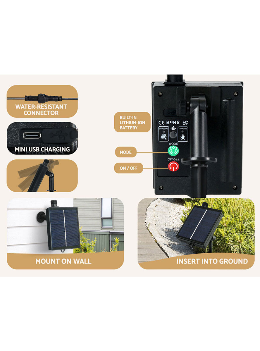 150cm Solar Powered LED Cool White Twig Style Christmas Tree Decoration - Info Image 3