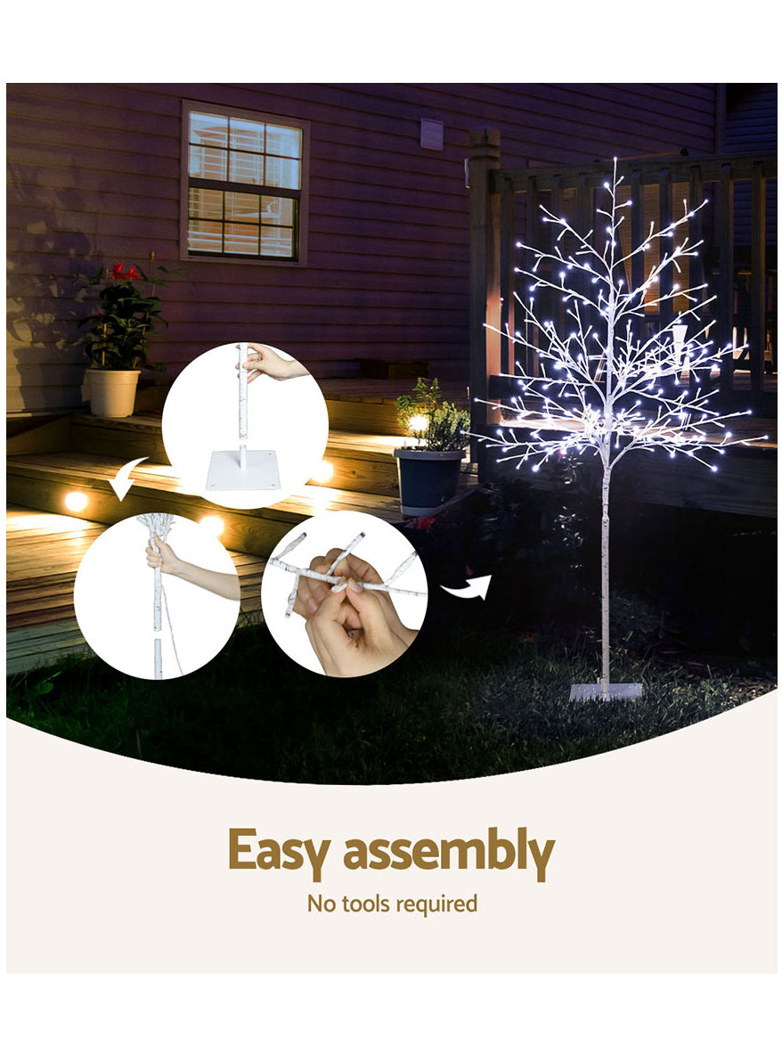 150cm Solar Powered LED Cool White Twig Style Christmas Tree Decoration - Info Image 5