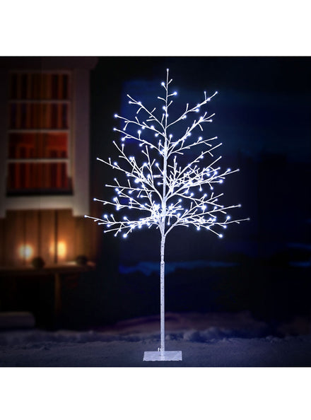 150cm Solar Powered LED Cool White Twig Style Christmas Tree Decoration - Main Image