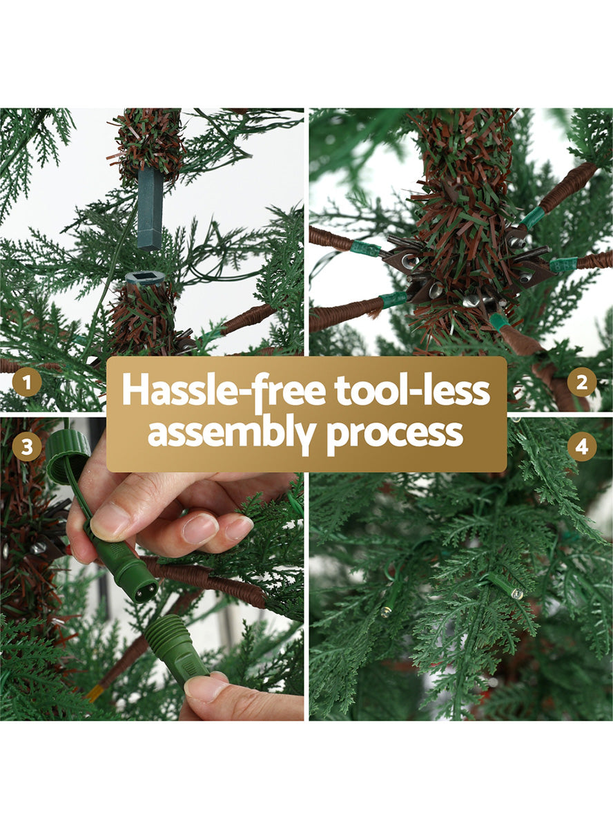 Jingle Jollys Sparse 263 Tip Light Up Christmas Tree Decoration 150cm - Assembly Image