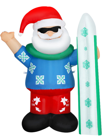 Jingle Jollys Inflatable Surfing Santa Christmas Decoration 160cm - Main Image