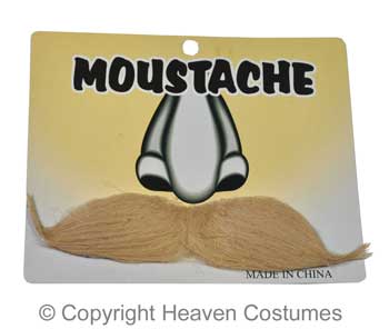 Adults Blonde Stick On Novelty Costume Moustache