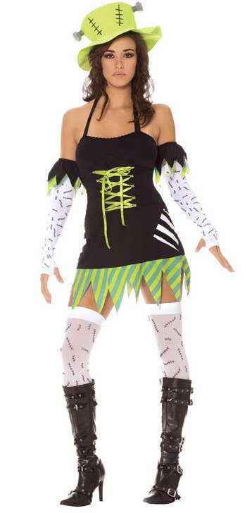 Neon Green and Black Monster Mistress Halloween Costume for Women
