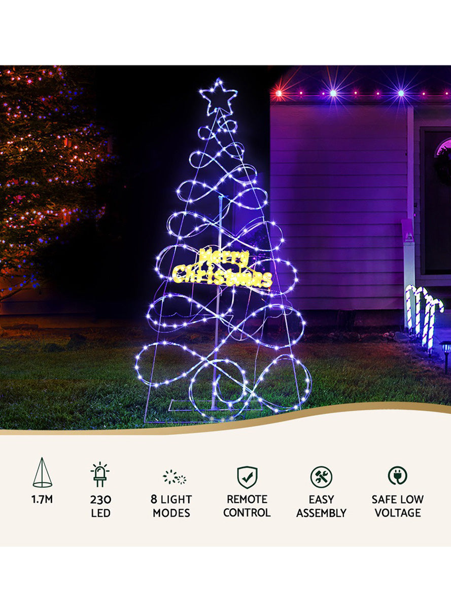 Christmas Tree Rope Light Light Up Jingle Jollys Decoration 170cm - Information Image