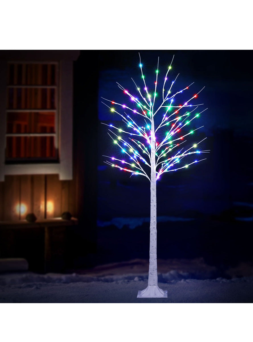 Jingle Jollys RGB Light Up White Twig Christmas Tree Decoration 170cm - Alternate Image 2