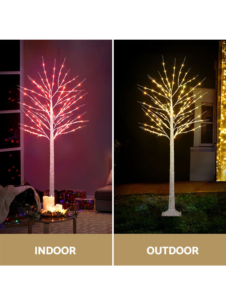 Jingle Jollys RGB Light Up White Twig Christmas Tree Decoration 170cm - Information Image 2