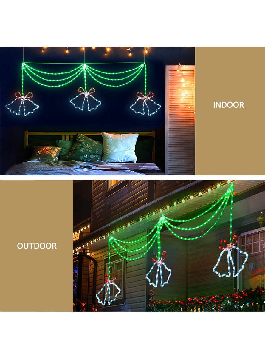 Christmas Wreath and Bells Rope Light Decoration 180cm - Information Image 2