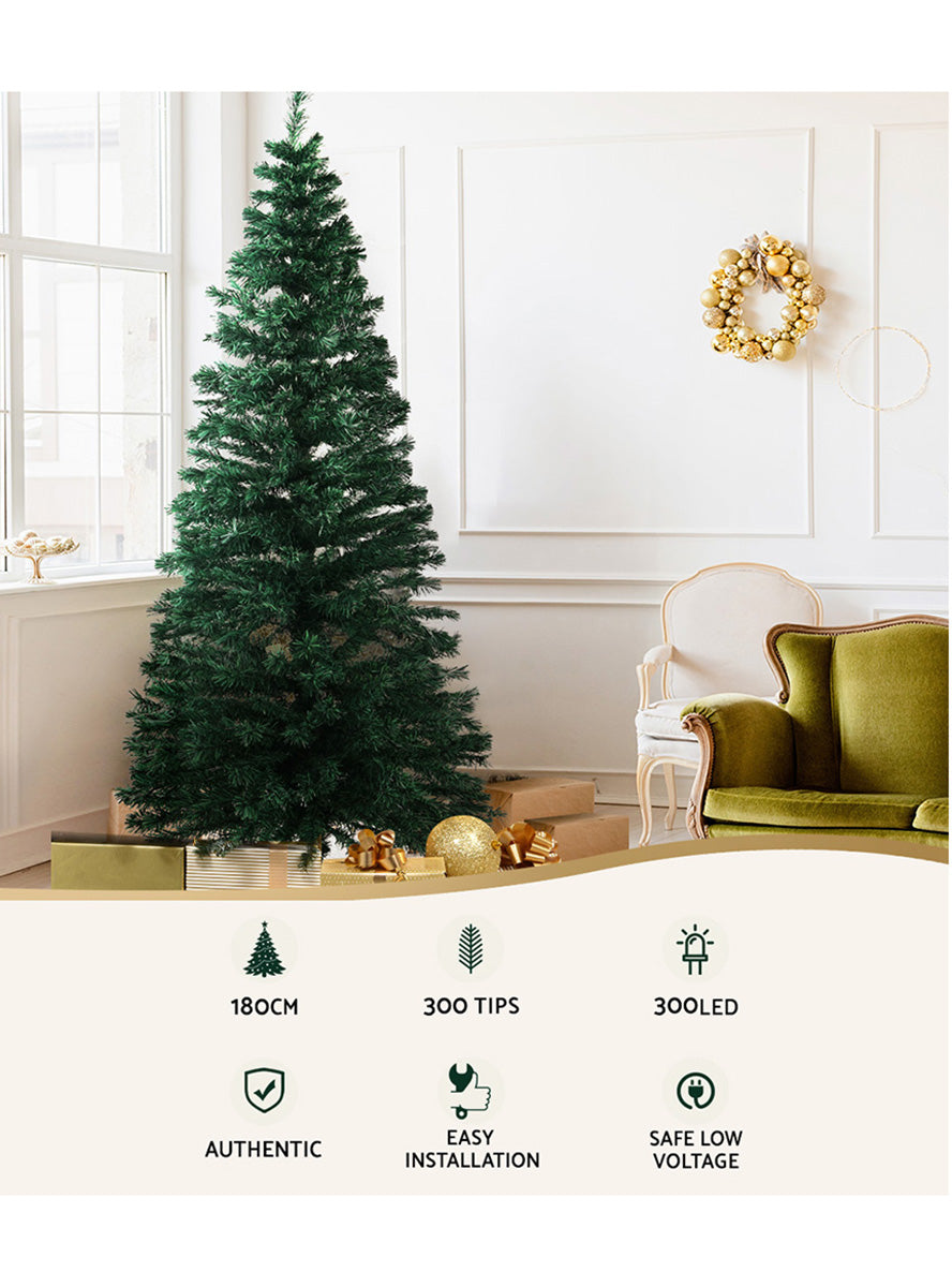 Fibre Optic 300 Tip LED Christmas Tree Decoration 180cm - Details Image