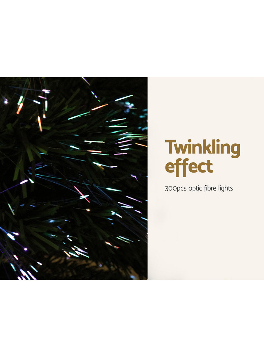Fibre Optic 300 Tip LED Christmas Tree Decoration 180cm - Lighting Details Image
