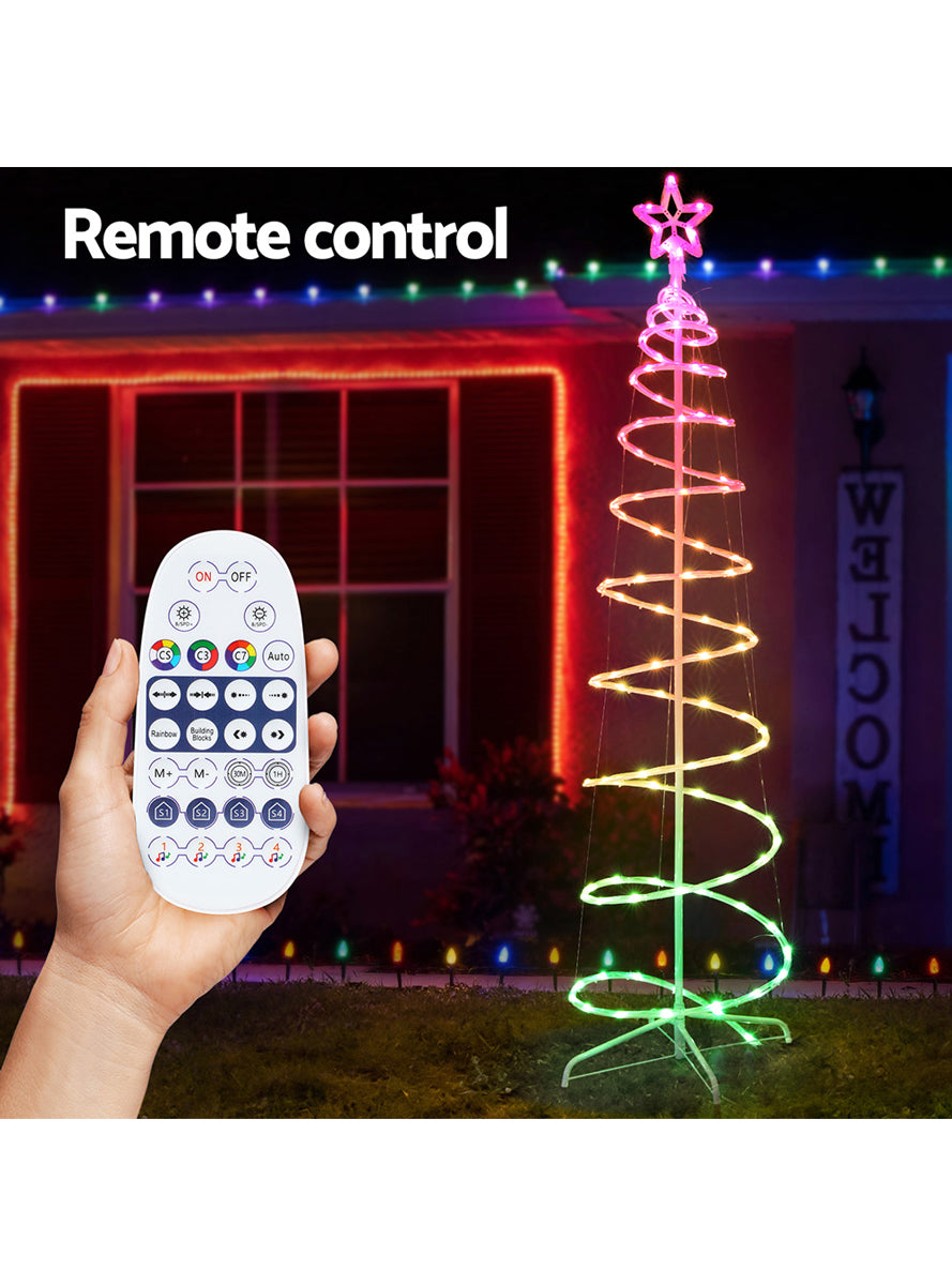 180cm RGB Multicolour Christmas Tree Rope Light Decoration - Info Image 3