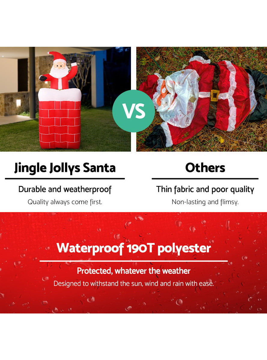 Santa in Chimney Inflatable Christmas Decoration 180cm - Information Image 1