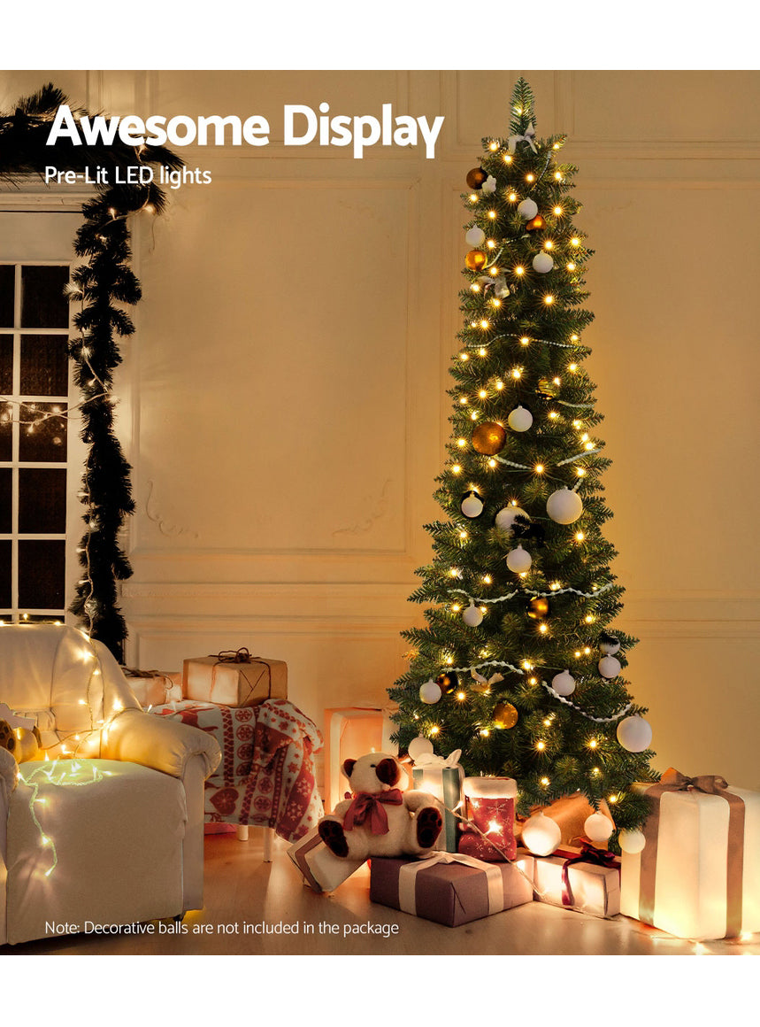 Warm White Prelit Slim Christmas Tree 180cm - Info Image 4