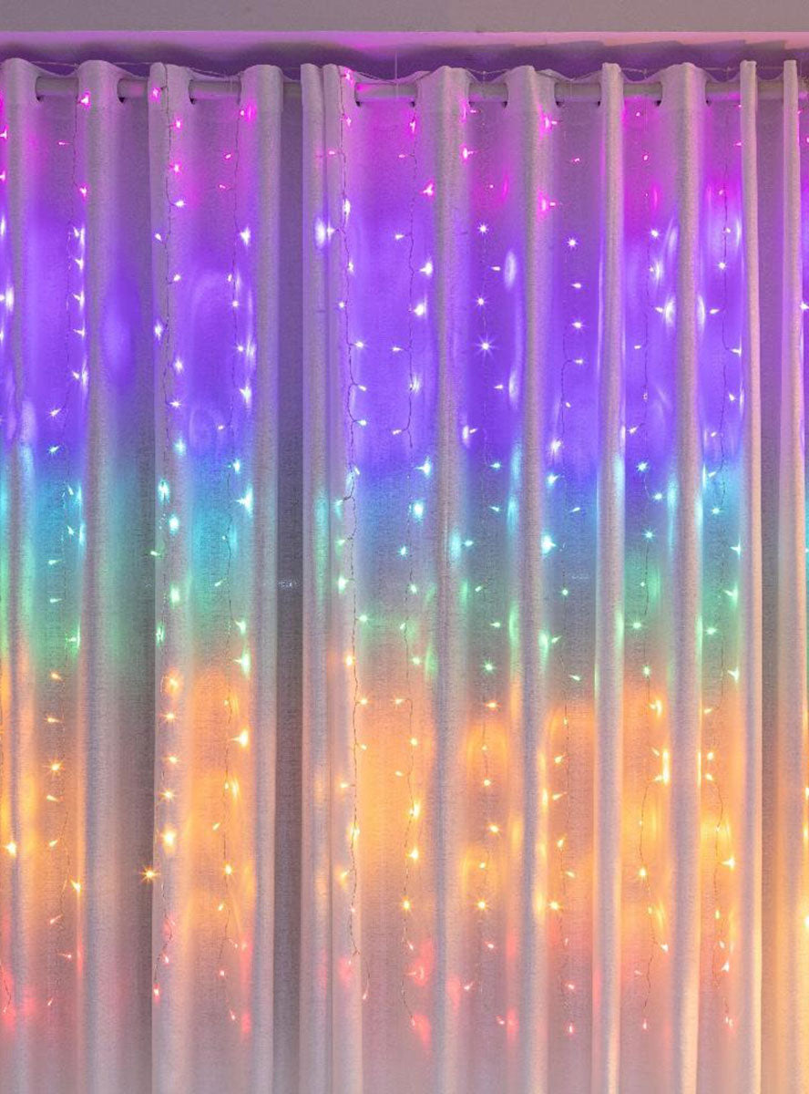 Rainbow LED 180cm Twinkling Curtain Christmas Lights - Alternate Image 2