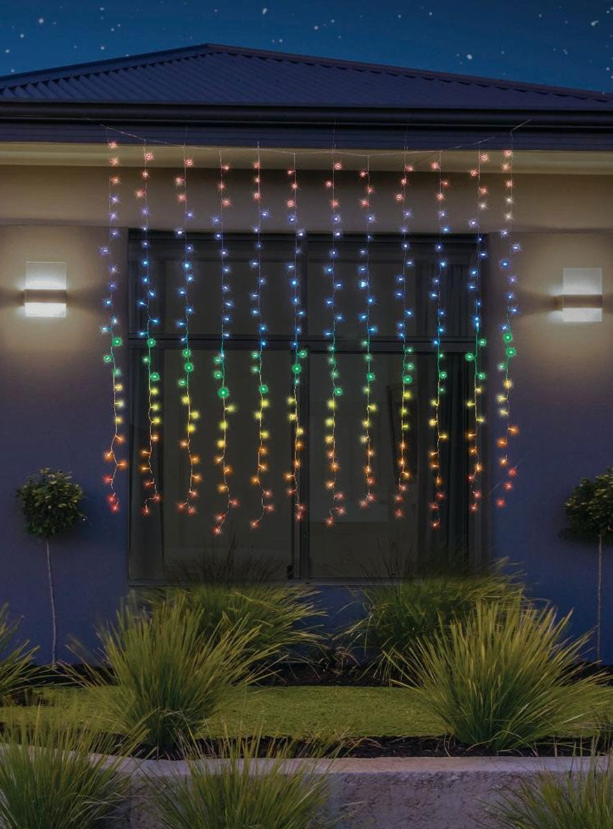 Rainbow LED 180cm Twinkling Curtain Christmas Lights - Alternate Image 1