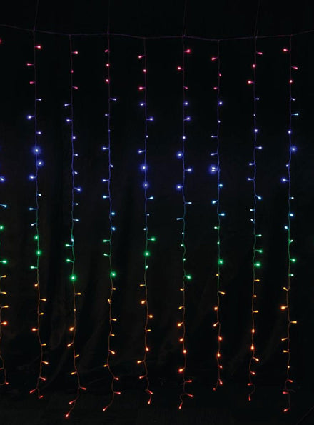 Rainbow LED 180cm Twinkling Curtain Christmas Lights - Main Image