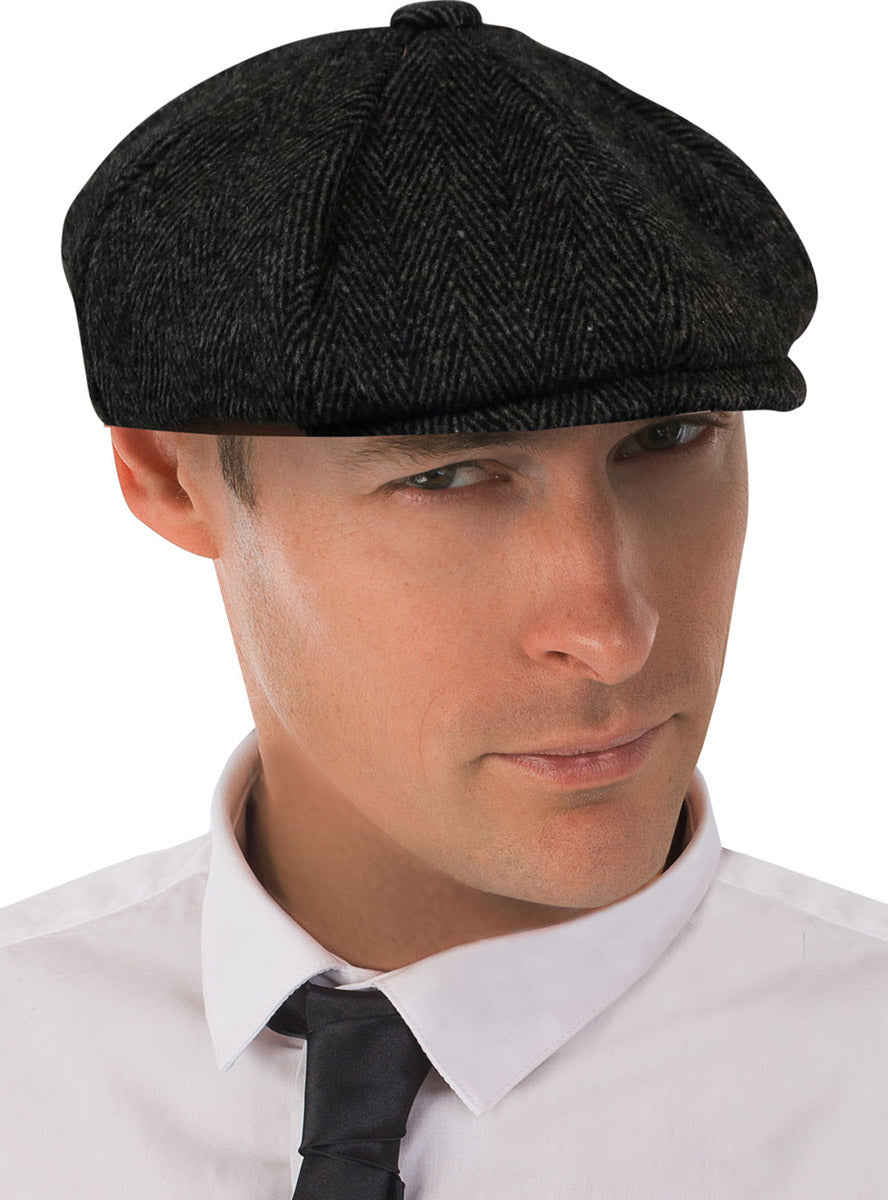 Image of Tommy Gangster Mens Grey 1920s Flat Cap