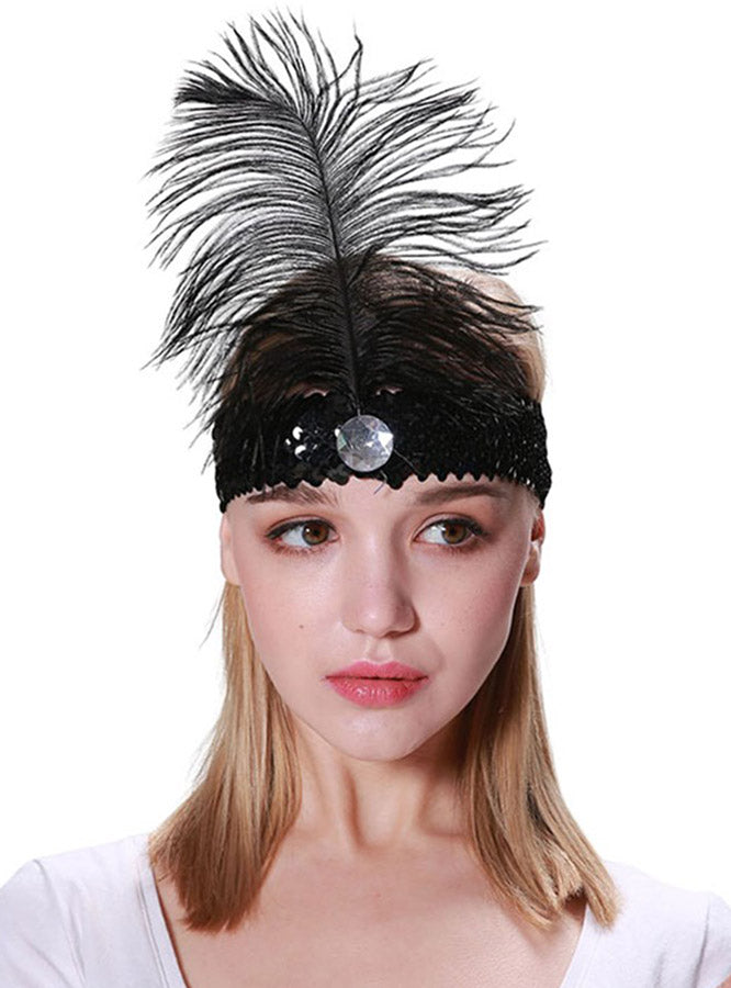 Main image of Black 1920s Simple Feather Costume Headband