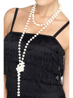 White 1920s Faux Pearl 180cm Necklace - Main Image