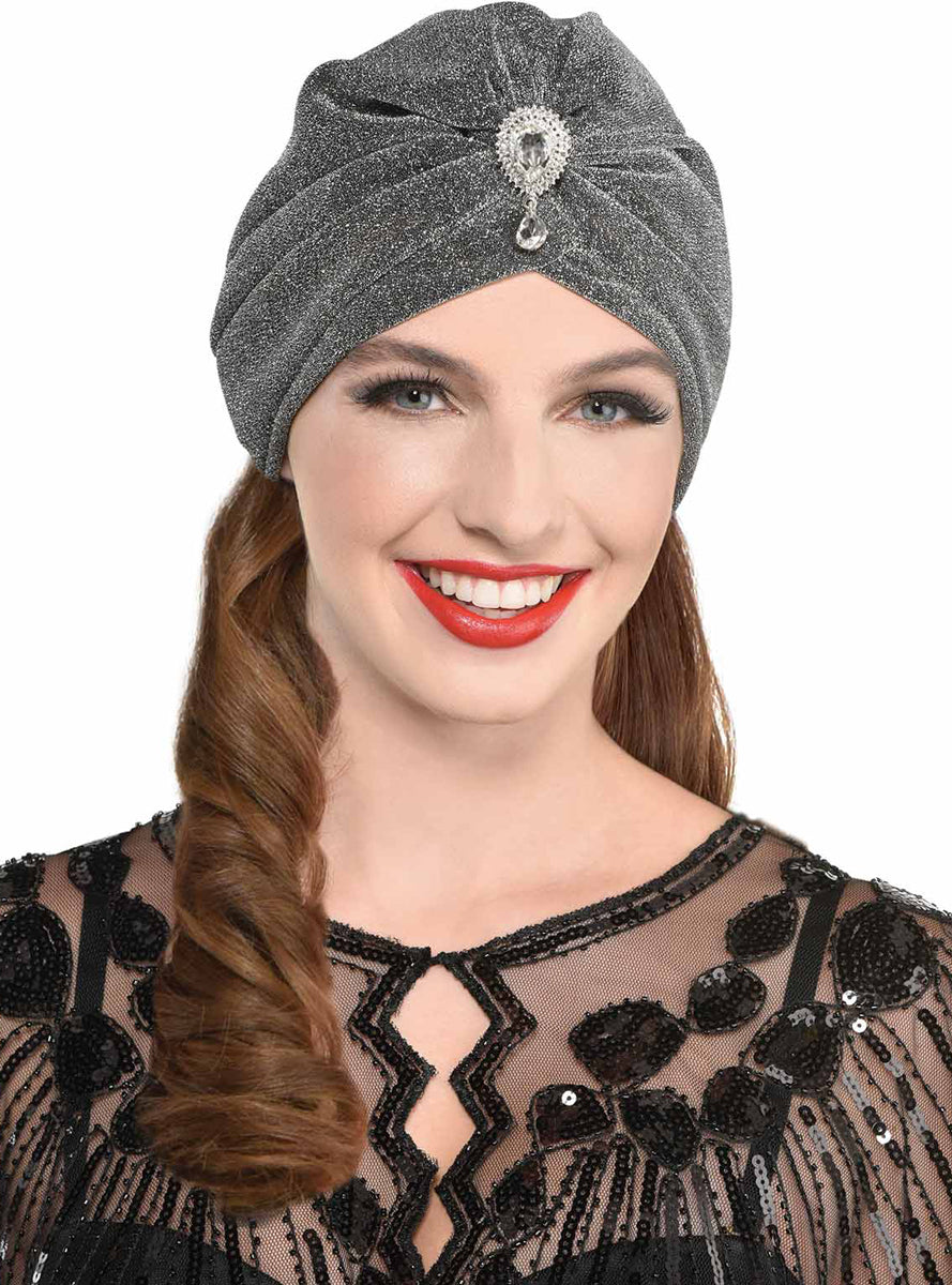 Great Gatsby 1920s Womens Silver Head Wrap - Main Image