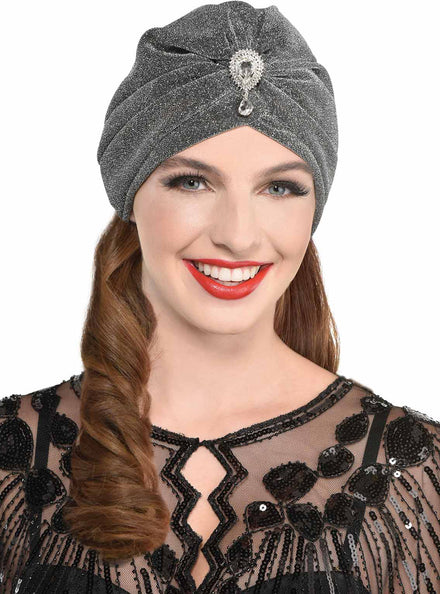 Great Gatsby 1920s Womens Silver Head Wrap - Main Image