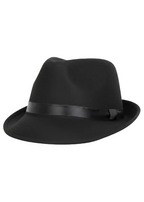 1920s Black Trilby Gangster Costume Hat - Main Image