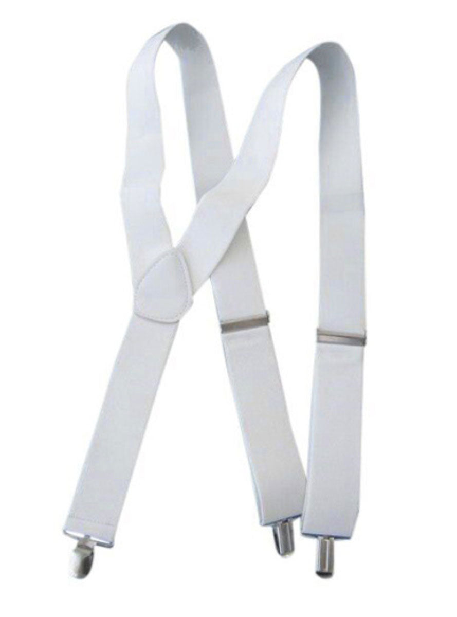 1920s Gangster Mens White Costume Suspenders