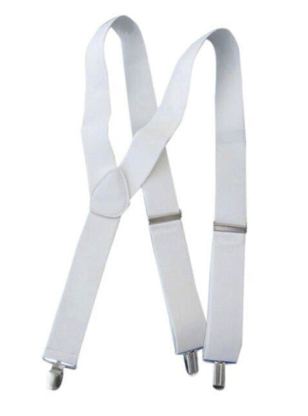 1920s Gangster Mens White Costume Suspenders