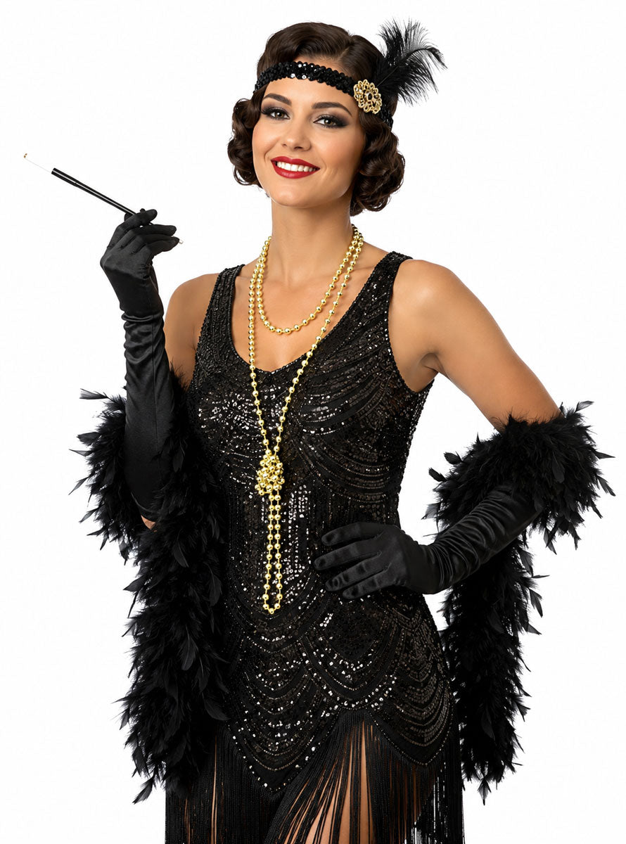 1920s Gold 183cm Flapper Beads Costume Necklace