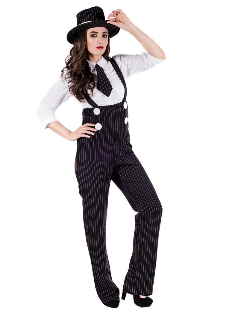 1920s Womens Pinstripe Gangster Costume - Main Image